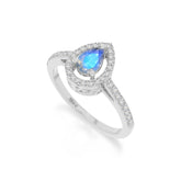 natural labradorite solitaire halo engagement rings in sterling silver